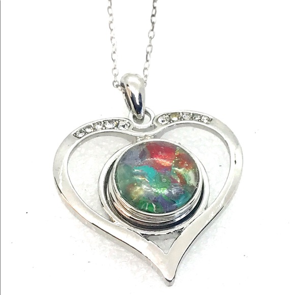 Heart Necklace Handmade 20mm snap SN20 - Picture 1 of 3